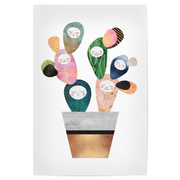Poster 30x20 cm "Sleepy Cactus" artboxONE - Marmor - Cactus,Plant,Colorful,Cute,Kids,Childrens,Nursery,Kids room,Childrens room,Sleepy,Sleep