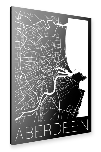 Alu-Dibond "Retro Map of Aberdeen Scotland" 30x20 cm artboxONE