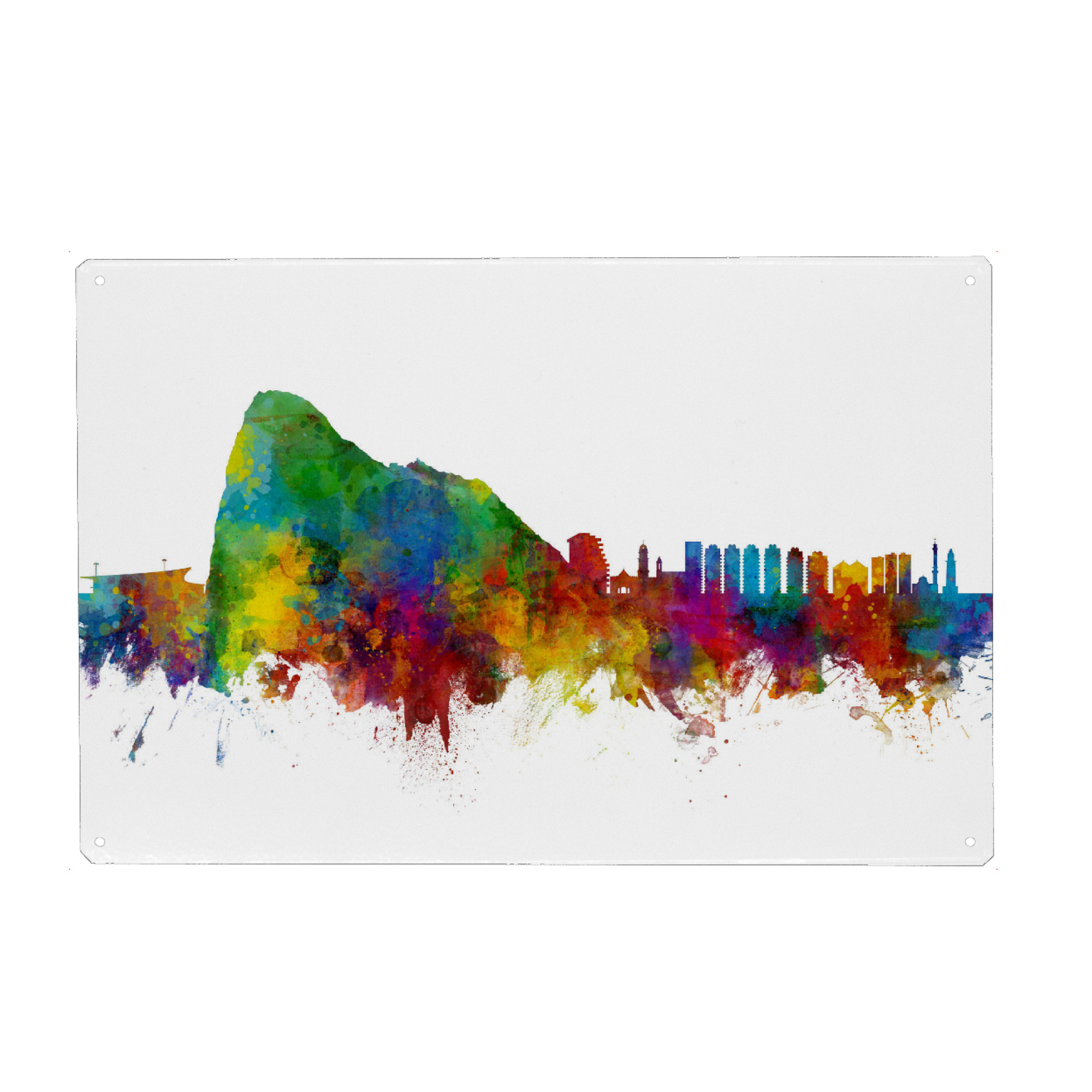 Metall Poster "Gibraltar Skyline" artboxONE - Städte - Gibraltar,Skyline - Blechschild