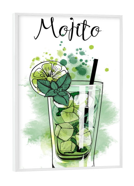 Poster mit weißem Rahmen "Mojito cocktail" artboxONE - Essen & Trinken / Alkohol - Mojito,Cocktail,Alcohol