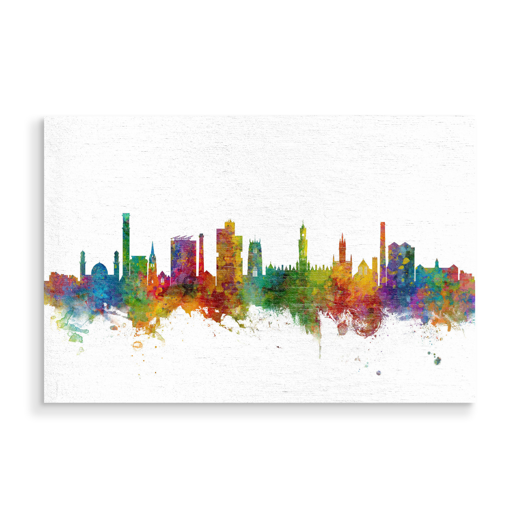 Holzbild "Bradford England Skyline" artboxONE - Städte - Bradford,Skyline,England