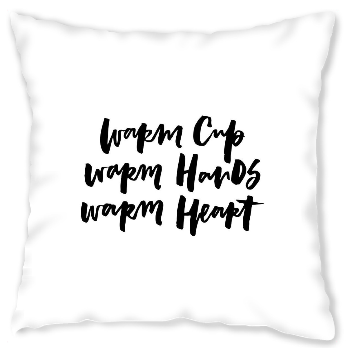 Design-Kissen "Warm Cup - Warm Hands - Warm Heart" artboxONE - Essen & Trinken,Schwarzweiߟ - Tea,Coffee,Quote