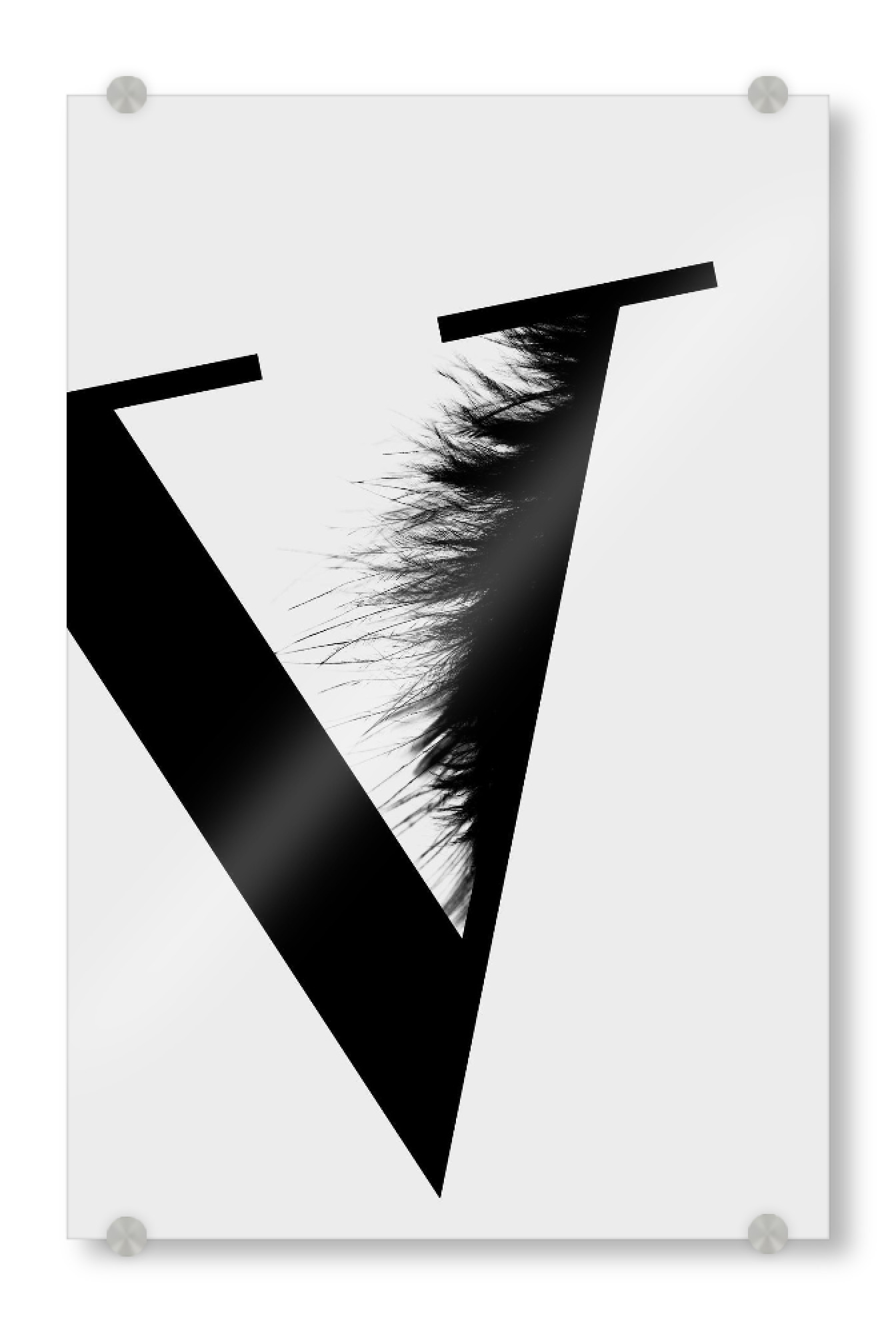 Acrylglasbild "Flying Letter-V" artboxONE - Schwarzweiß,Buchstaben,Buchstaben / V