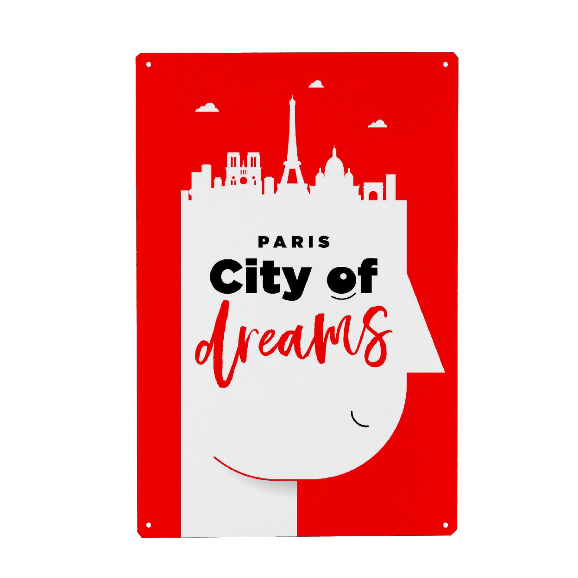 Metall Poster "Paris City of Dreams" artboxONE - Städte / Paris - Paris,France,Skyline - Blechschild