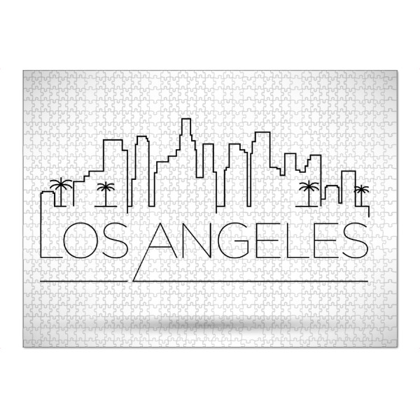 Puzzle Ravensburger "Minimal Los Angeles Skyline Design" artboxONE - Städte,Schwarzweiß - Los angeles,Usa,Skyline,City - Bild los angeles
