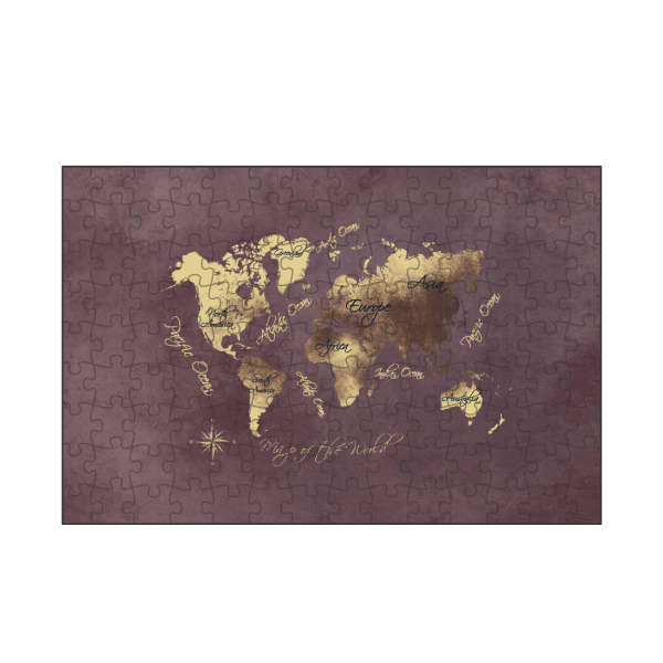 artboxONE Puzzle "Map of the world rose brown gold" artboxONE - Kartografie - Weltkarte,Karte,Welt,Atlas,Weltkarte,Typografie,Kontinente