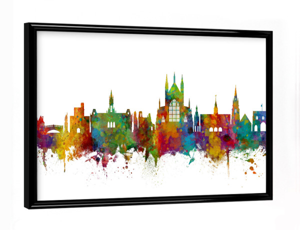 Poster mit schwarzem Rahmen "Winchester England Skyline" artboxONE - Städte - Winchester,England