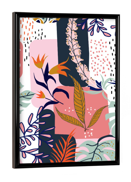 Poster mit schwarzem Rahmen "Mood | Abstract Chic Modern" artboxONE - Floral - Abstract,Floral,Nature,Monstera,Tropical,Spring,Leaves