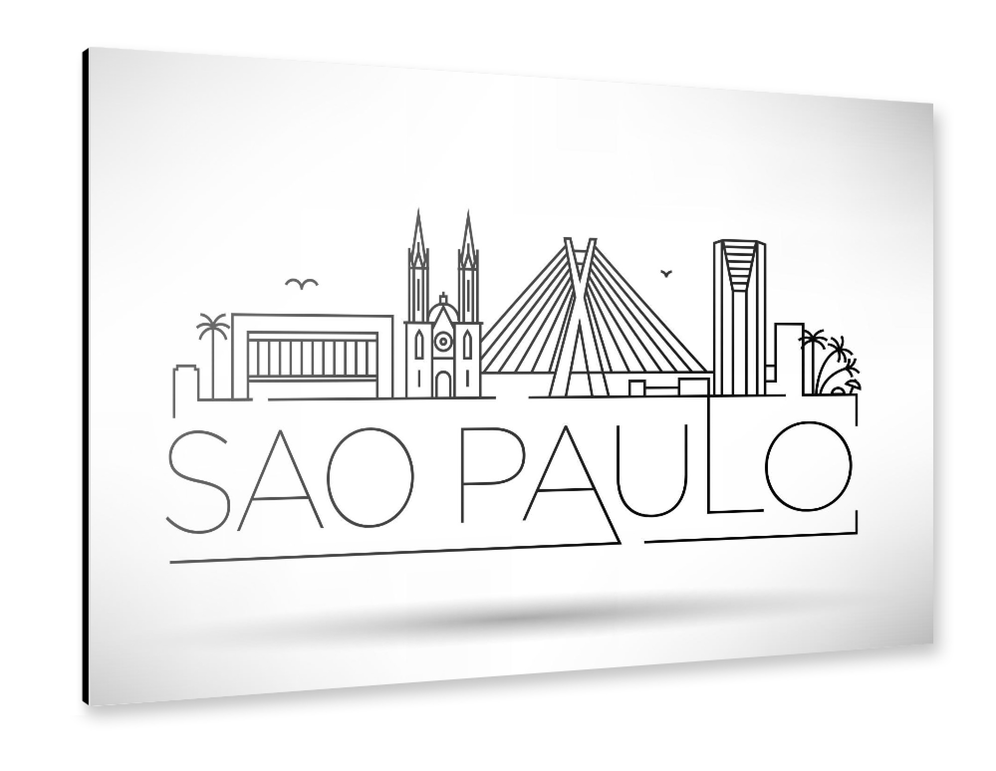 Alu-Dibond "Minimal Sao Paulo Skyline Design" 75x50 cm artboxONE