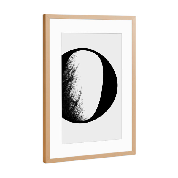 Poster mit Rahmen Kupfer "Flying Letter -O" artboxONE - Schwarzweiß,Buchstaben,Buchstaben / O