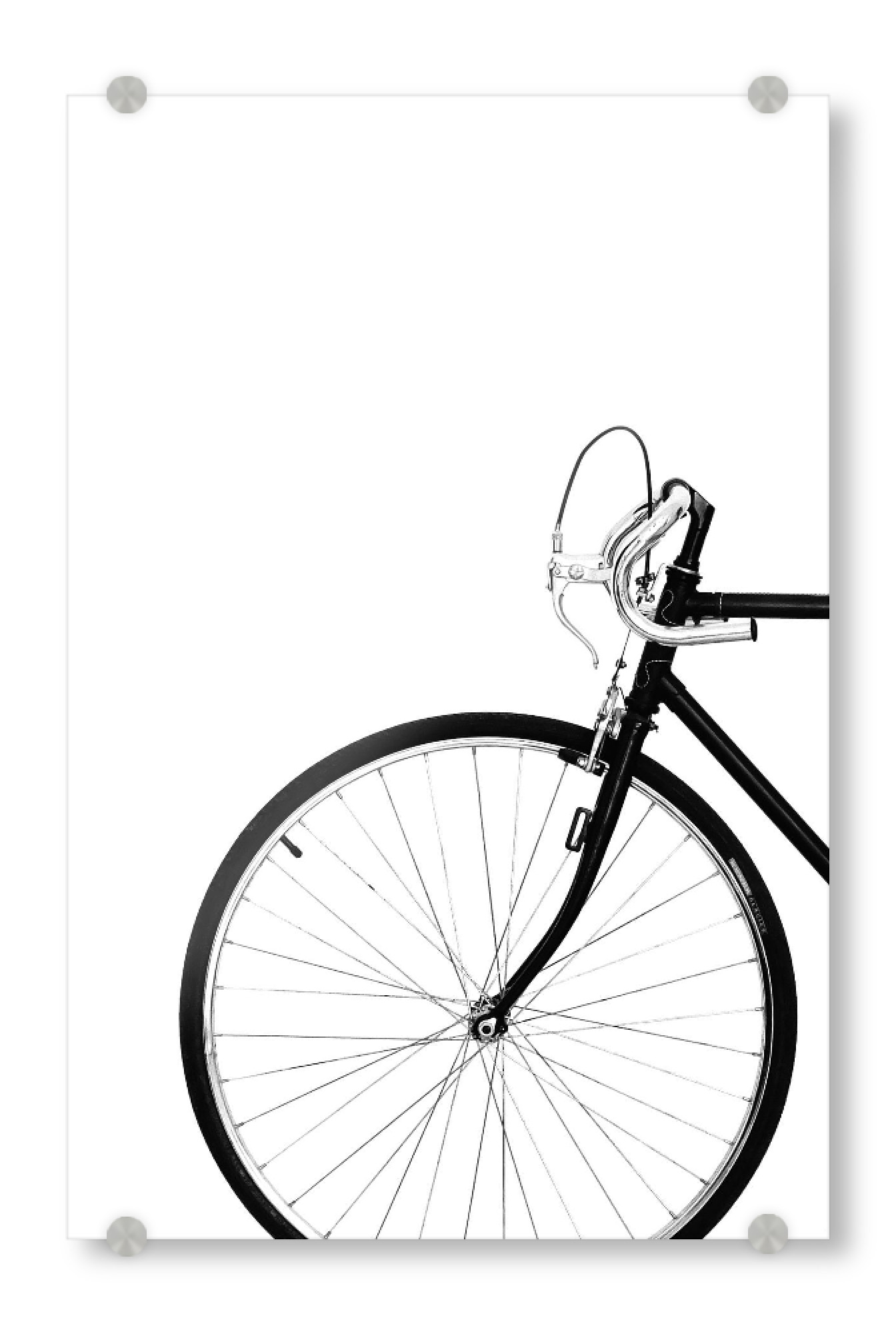 Acrylglasbild "Bicycle Wall Art" artboxONE - Schwarzweiß,Sport,Männer - Fahrrad,Mountainbike,Bike,Schwarzweiß,Minimalistisch