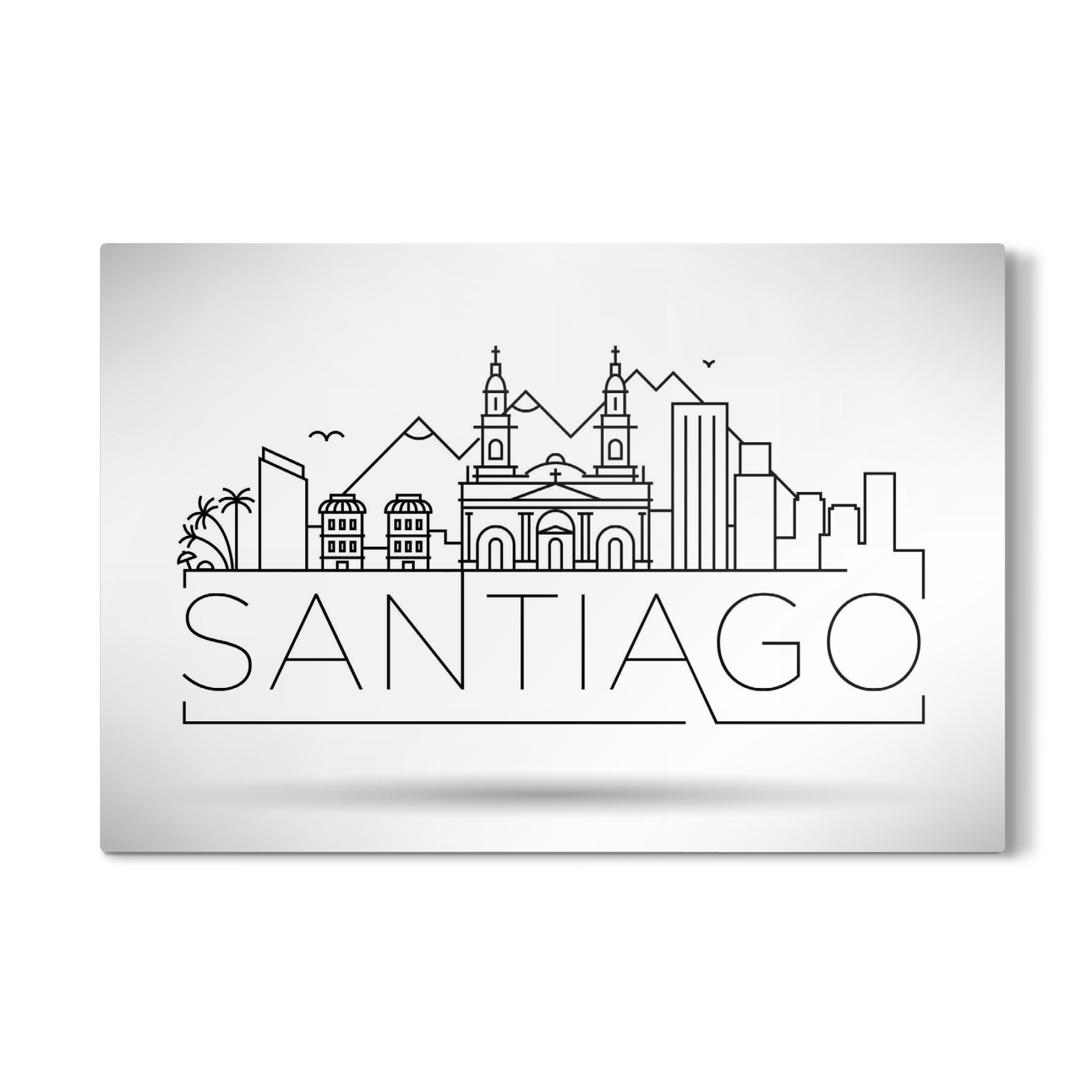Galerie-Print "Minimal Santiago Skyline Design" 30x20 cm artboxONE