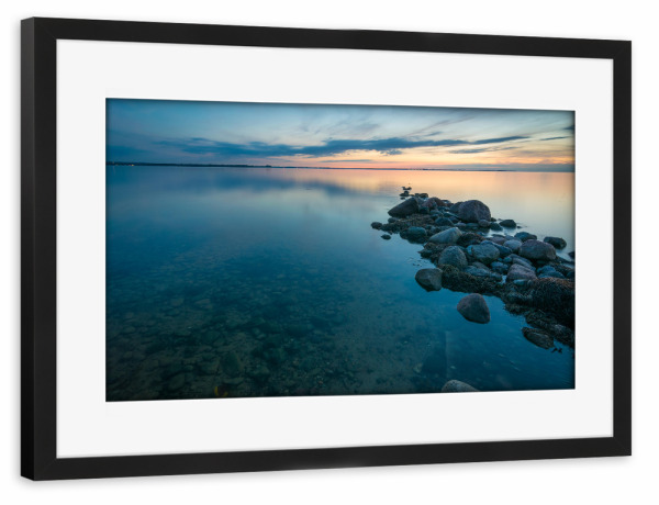 Poster mit Rahmen schwarz "Sonnenuntergang an der Ostsee" artboxONE - Natur - Ostsee,Meer,Küste,Deutschland,Sonnenuntergang