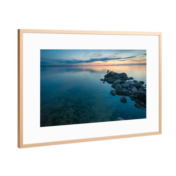 Poster mit Rahmen Kupfer "Sonnenuntergang an der Ostsee" artboxONE - Natur - Ostsee,Meer,Küste,Deutschland,Sonnenuntergang