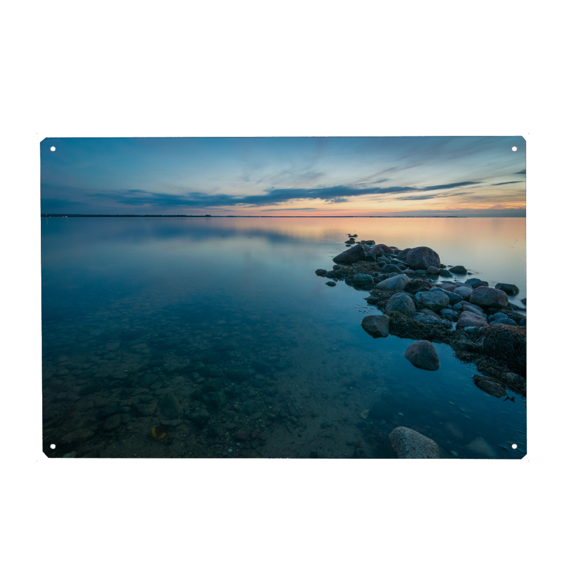 Holzbild "Sonnenuntergang an der Ostsee" artboxONE - Natur - Ostsee,Meer,Küste,Deutschland,Sonnenuntergang