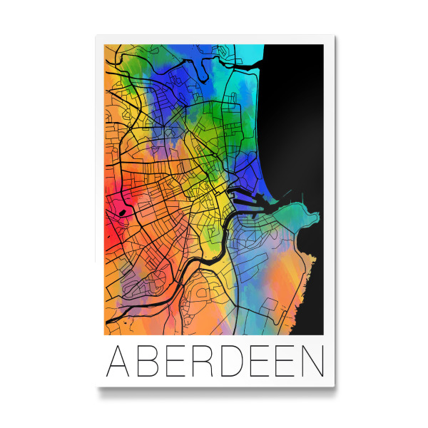 Galerie-Print "Retro Map Aberdeen Color" 30x20 cm artboxONE