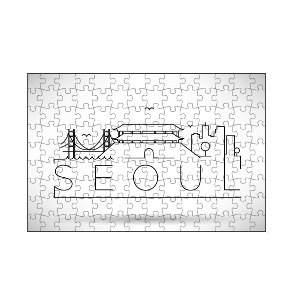 artboxONE Puzzle "Minimal Seoul Skyline Design" artboxONE - Städte,Schwarzweiß - Silhouette,Seoul,South korea,Korea - Bild silhouette