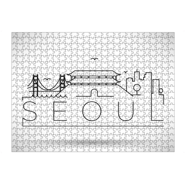 Puzzle Ravensburger "Minimal Seoul Skyline Design" artboxONE - Städte,Schwarzweiß - Silhouette,Seoul,South korea,Korea - Bild silhouette