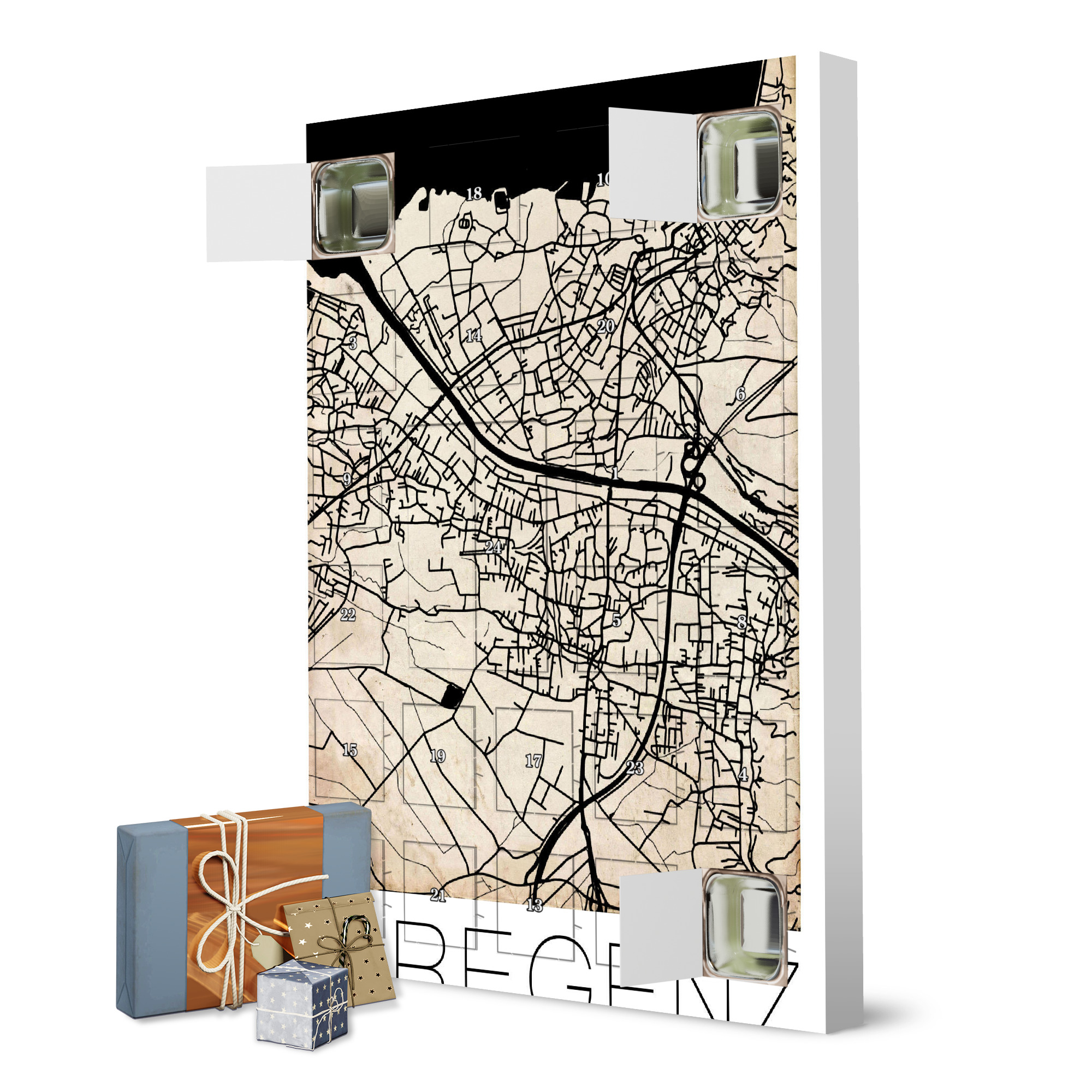 Adventskalender zum Selbstbefüllen Retro Map Bregenz Vintage artboxONE Adventskalender Städte