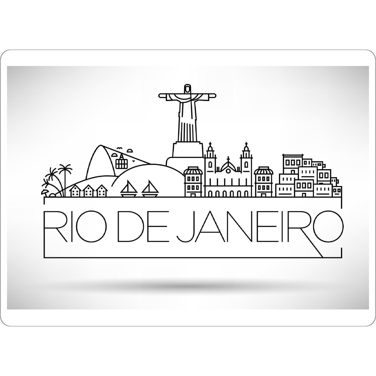 Tischset "Minimal Rio de Janeiro Skyline" artboxONE - Schwarzweiß,Städte / Rio de Janeiro - Silhouette,Landmark,Cityscape,Rio de janeiro,Brazil