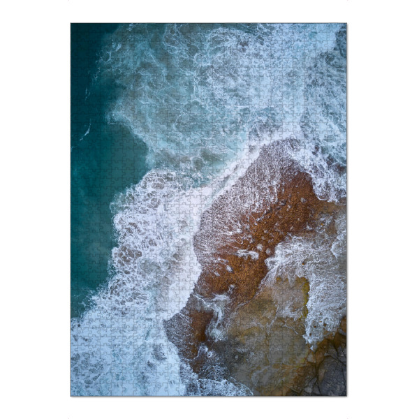 Puzzle Ravensburger "Ruff Sea" artboxONE - Reise / Strand und Meer - Meer,Wellen,Landschaft,Landschaftsfotografie,Australien,Strand - Bild meer