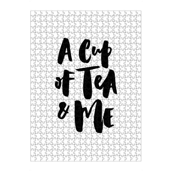 artboxONE Puzzle "A Cup Of Tea & Me - Quote" artboxONE - Typografie,Schwarzweiß - Love,Lettering,Cute,Tea,Teacup,Tea addict - Bild love
