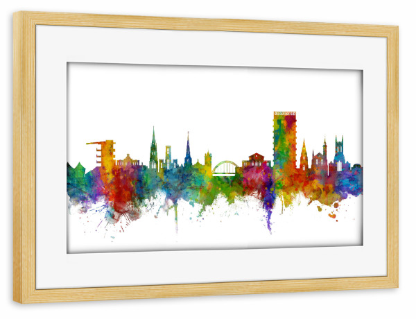 Poster mit Rahmen kiefer "Cheltenham England Skyline" artboxONE - Städte - Cheltenham,Skyline,England