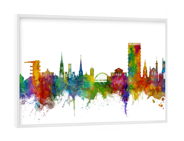 Poster mit weißem Rahmen "Cheltenham England Skyline" artboxONE - Städte - Cheltenham,Skyline,England