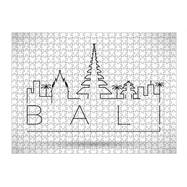 Puzzle Ravensburger "Minimal Bali Skyline Design" artboxONE - Städte,Schwarzweiß - Landmark,Cityscape,Bali,Indonesia - Bild landmark