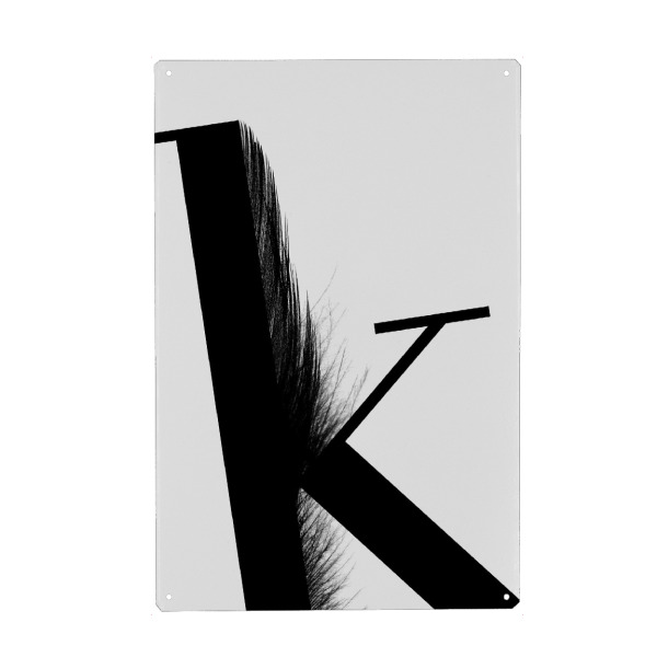 Metall Poster "Flying Letter -K" artboxONE - Schwarzweiß,Buchstaben,Buchstaben / K - Abc,Alphabet,Feder,K,Buchstabenset-flying6,Buchstabe-k