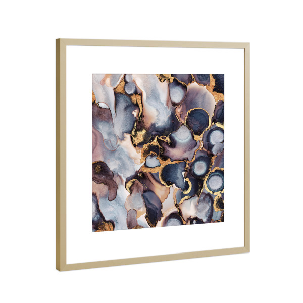 Poster mit Rahmen Gold "Dreamy Ink" artboxONE - Abstrakt - Ink,Paint,Painting,Fluid,Emerald