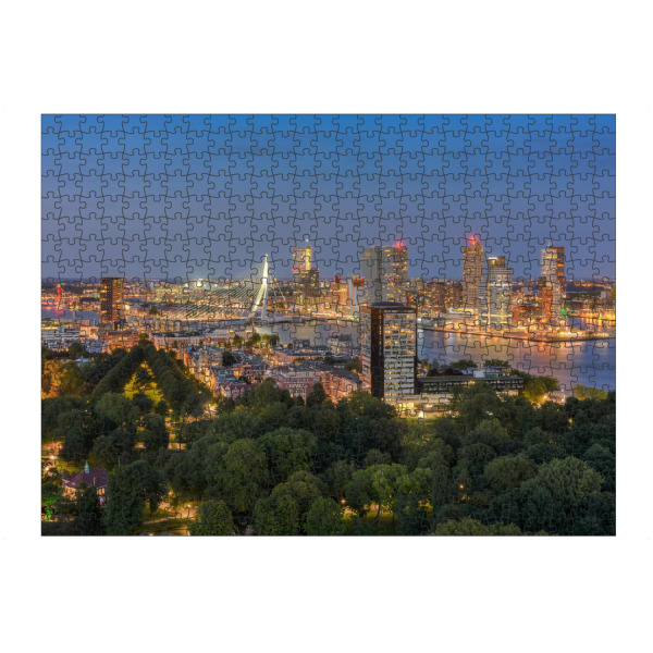 Puzzle Ravensburger "Rotterdam am Abend" artboxONE - Städte - Skyline,Holland,Niederlande - Bild skyline
