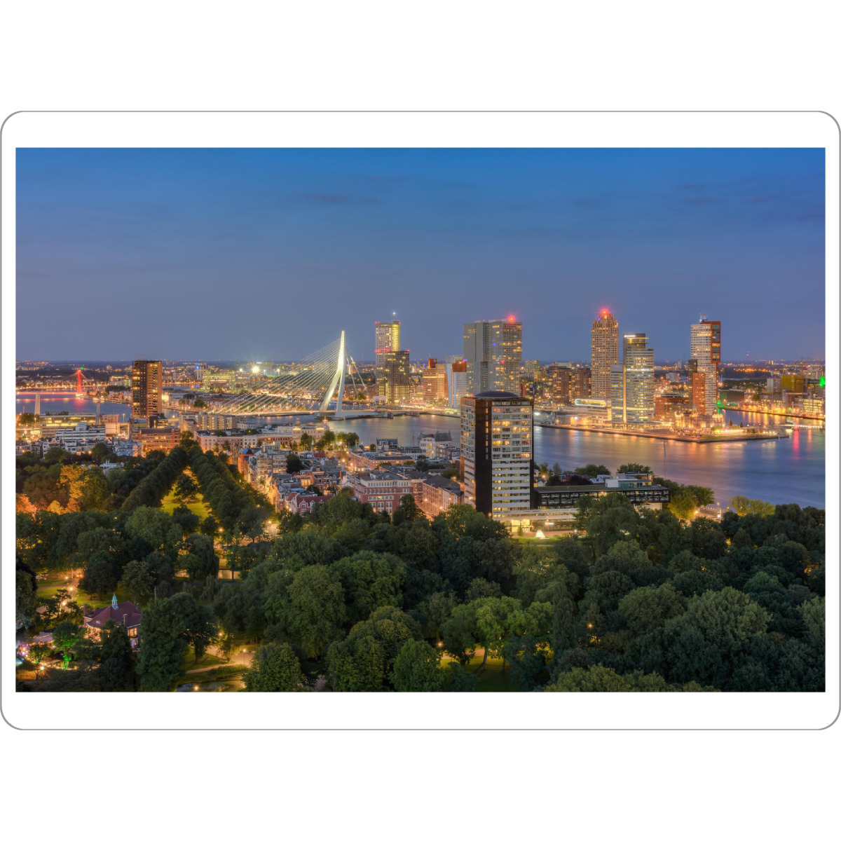 Tischset "Rotterdam am Abend" artboxONE - Städte - Skyline,Holland,Niederlande - Bild skyline
