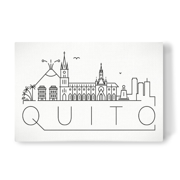 Leinwandbild "Minimal Quito Skyline Design" artboxONE - Städte,Schwarzweiß - Quito,Ecuador,Skyline,Design,Minimal