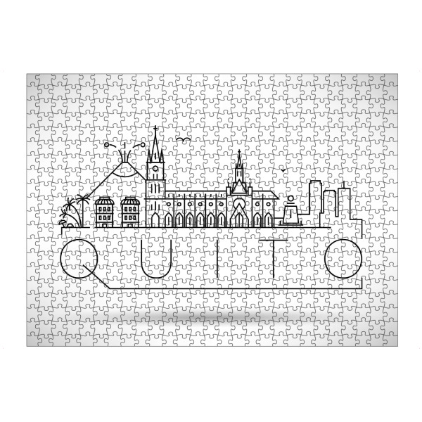 Puzzle Ravensburger "Minimal Quito Skyline Design" artboxONE - Städte,Schwarzweiß - Quito,Ecuador,Skyline,Design,Minimal - Bild quito