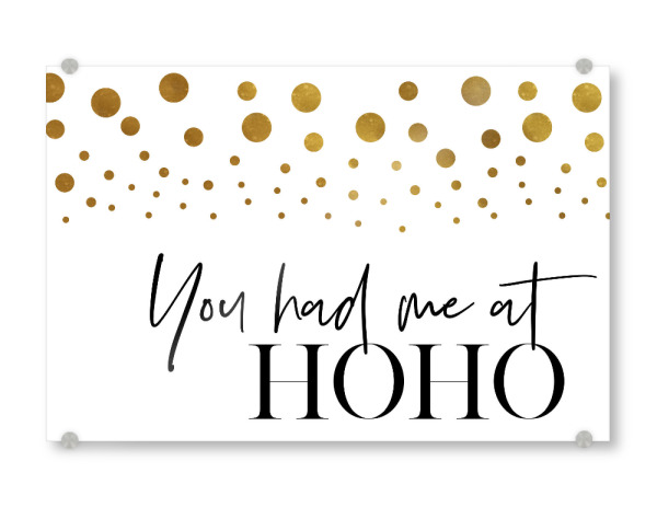 Acrylglasbild "HoHo es weihnachtet sehr" artboxONE - Typografie,Schwarzweiß,Weihnachten