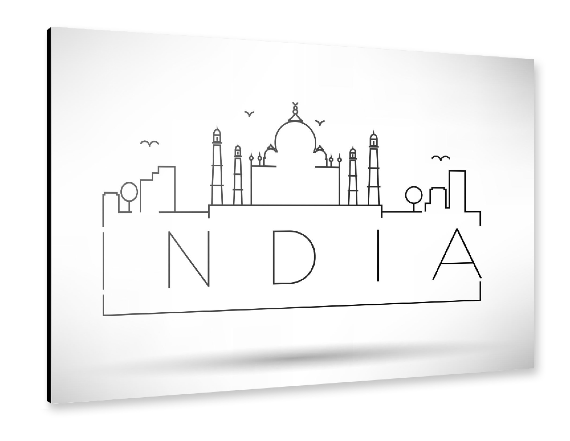 Alu-Dibond "Minimal India Skyline Design" 30x20 cm artboxONE