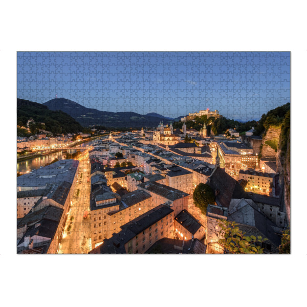 Puzzle Ravensburger "Abends in Salzburg" artboxONE - Städte - österreich,Salzburg,Mönchsberg - Bild österreich
