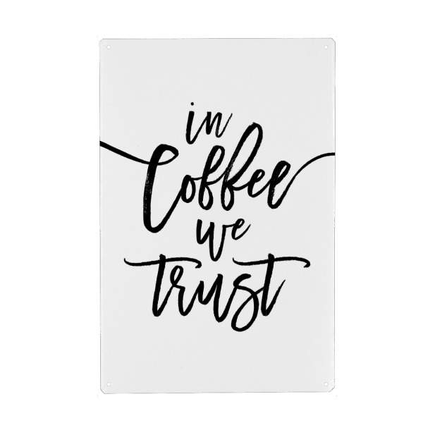 Holzbild "In Coffee We Trust" artboxONE - Typografie,Essen & Trinken,Schwarzweiß - Coffee,Trust