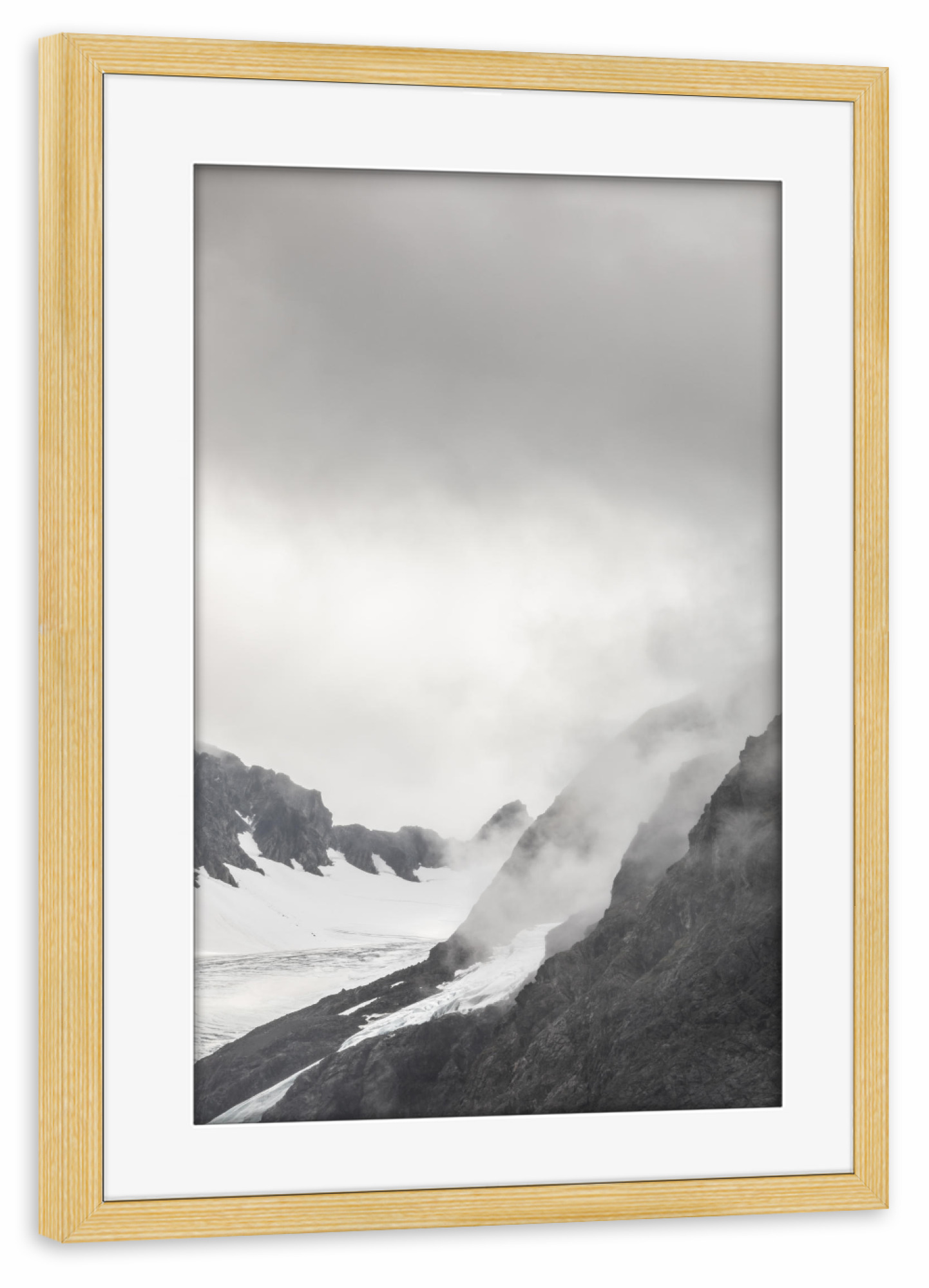 Poster mit Rahmen kiefer "Gletschertal" artboxONE - Natur - Gletscher,Norwegen,Arktis,Berg