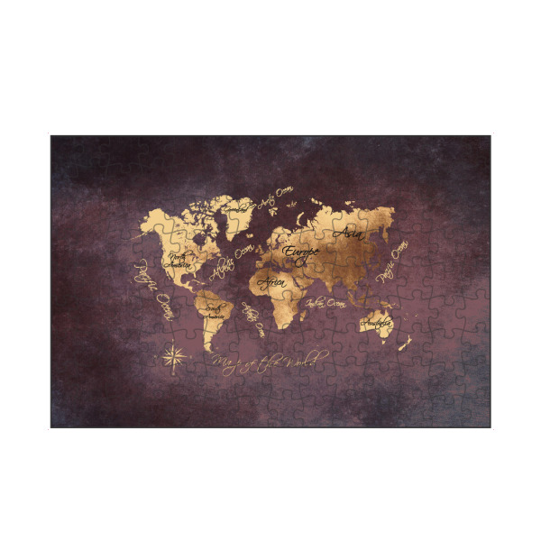 artboxONE Puzzle "World map rose brown gold" artboxONE - Kartografie - Weltkarte,Welt,Karte,Map,World,Worldmap,Bunt,Colorful - Bild weltkarte