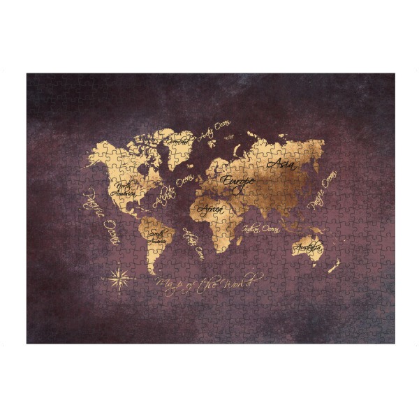 artboxONE Puzzle "World map rose brown gold" artboxONE - Kartografie - Weltkarte,Welt,Karte,Map,World,Worldmap,Bunt,Colorful - Bild weltkarte