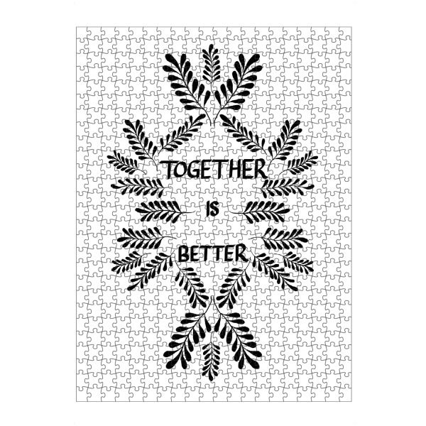 artboxONE Puzzle "Together is better white" artboxONE - Typografie,Schwarzweiß,Liebe - Together,Liebe,Better - Bild together