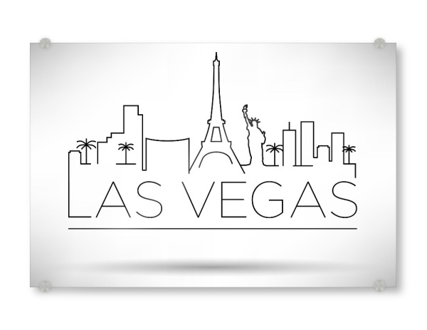 Acrylglasbild "Minimal Las Vegas Skyline Design" artboxONE - Städte,Schwarzweiß - Las vegas,Usa,City,Skyline