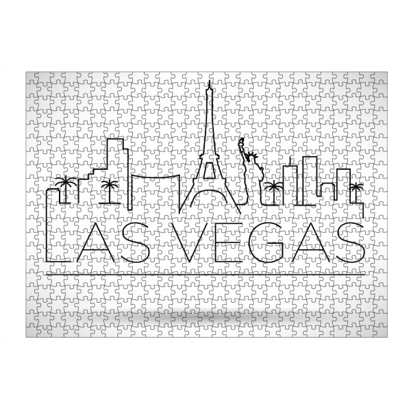 Puzzle Ravensburger "Minimal Las Vegas Skyline Design" artboxONE - Städte,Schwarzweiß - Las vegas,Usa,City,Skyline - Bild las vegas