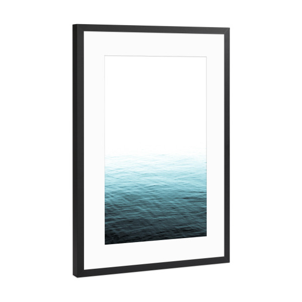 Poster mit Rahmen Schwarz (Metallic) "Vast Blue Ocean" artboxONE - Reise / Strand und Meer