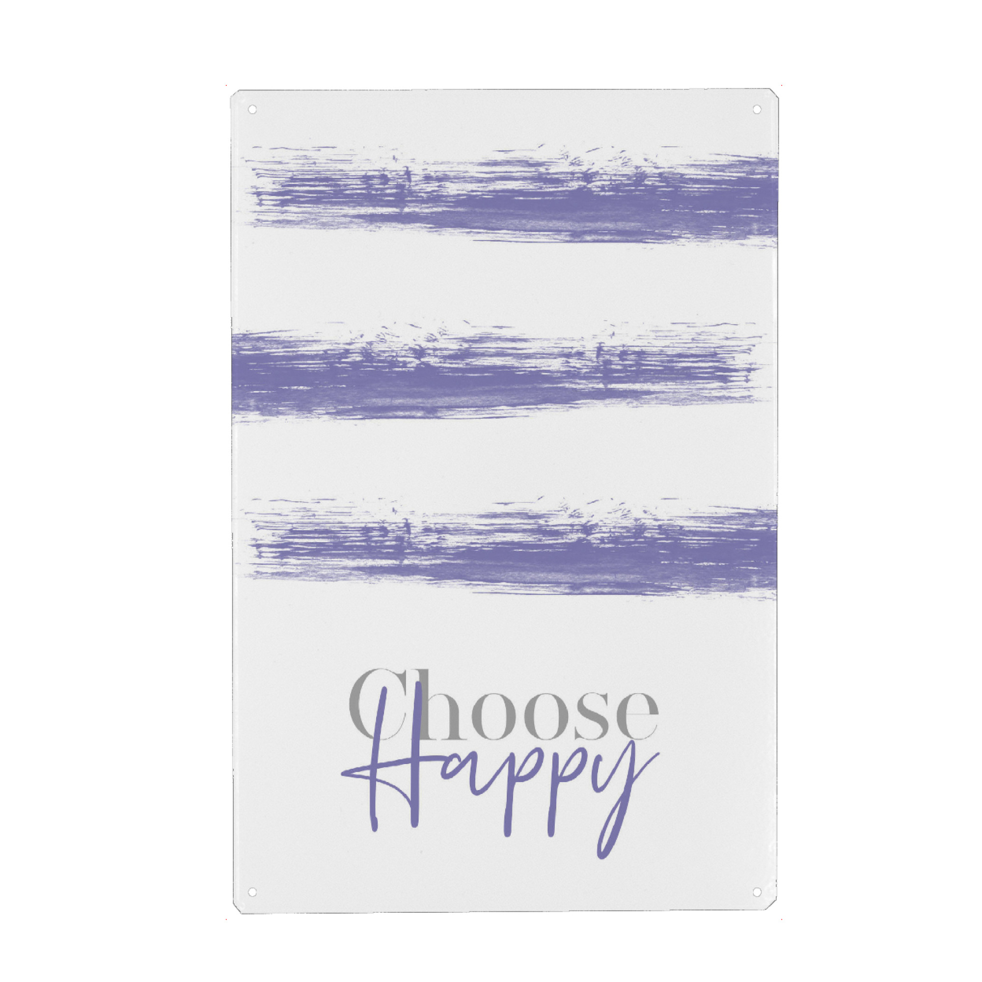 Metall Poster "CHOOSE HAPPY - lila" artboxONE - Typografie - Glücklich - Blechschild