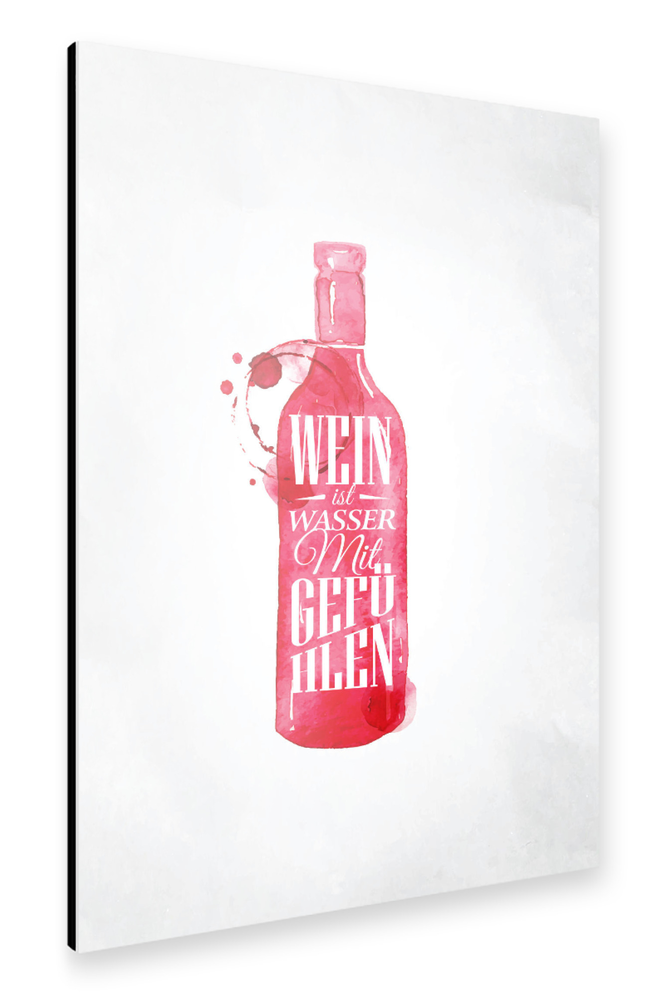 Alu-Dibond "Weinflasche mit Schriftzug" 75x50 cm artboxONE