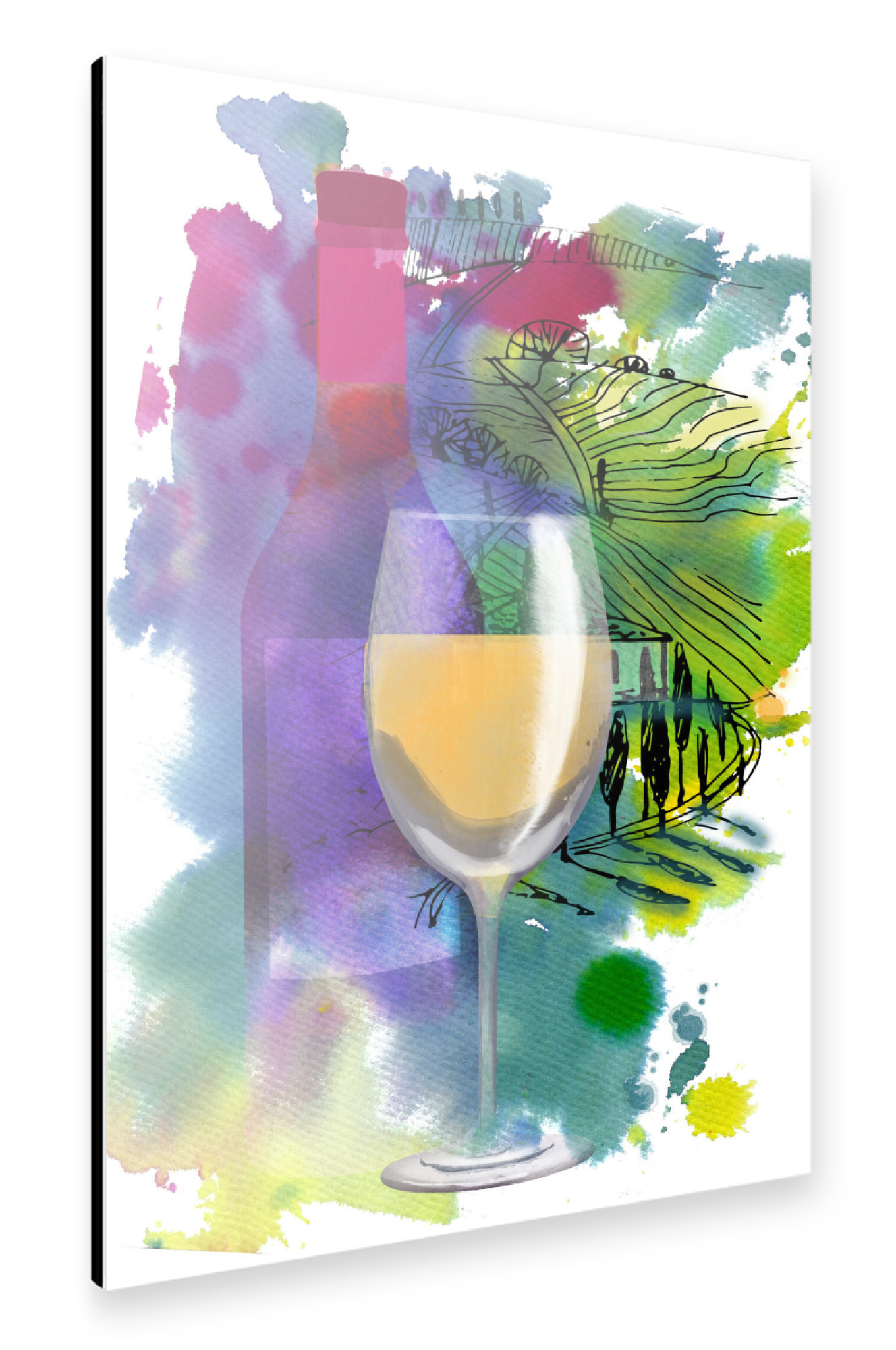 Alu-Dibond "Tuscan white wine" 75x50 cm artboxONE