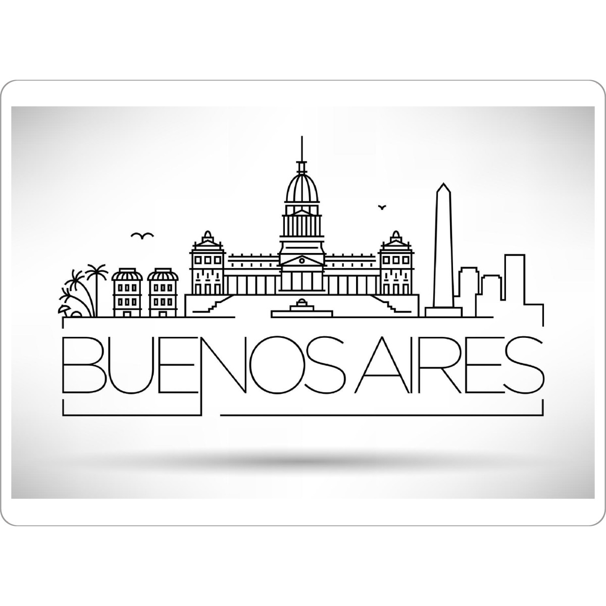 Tischset "Minimal Buenos Aires Skyline" artboxONE - Städte,Schwarzweiß - Skyline,Silhouette,Buenos aires,Argentina - Bild skyline